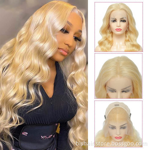 Low price wholesale price613Body Wave Front Lace Wig Real Human Hair 10a Brazil 13x4 Blond Lace Front Wig 180% Density Baby Hair